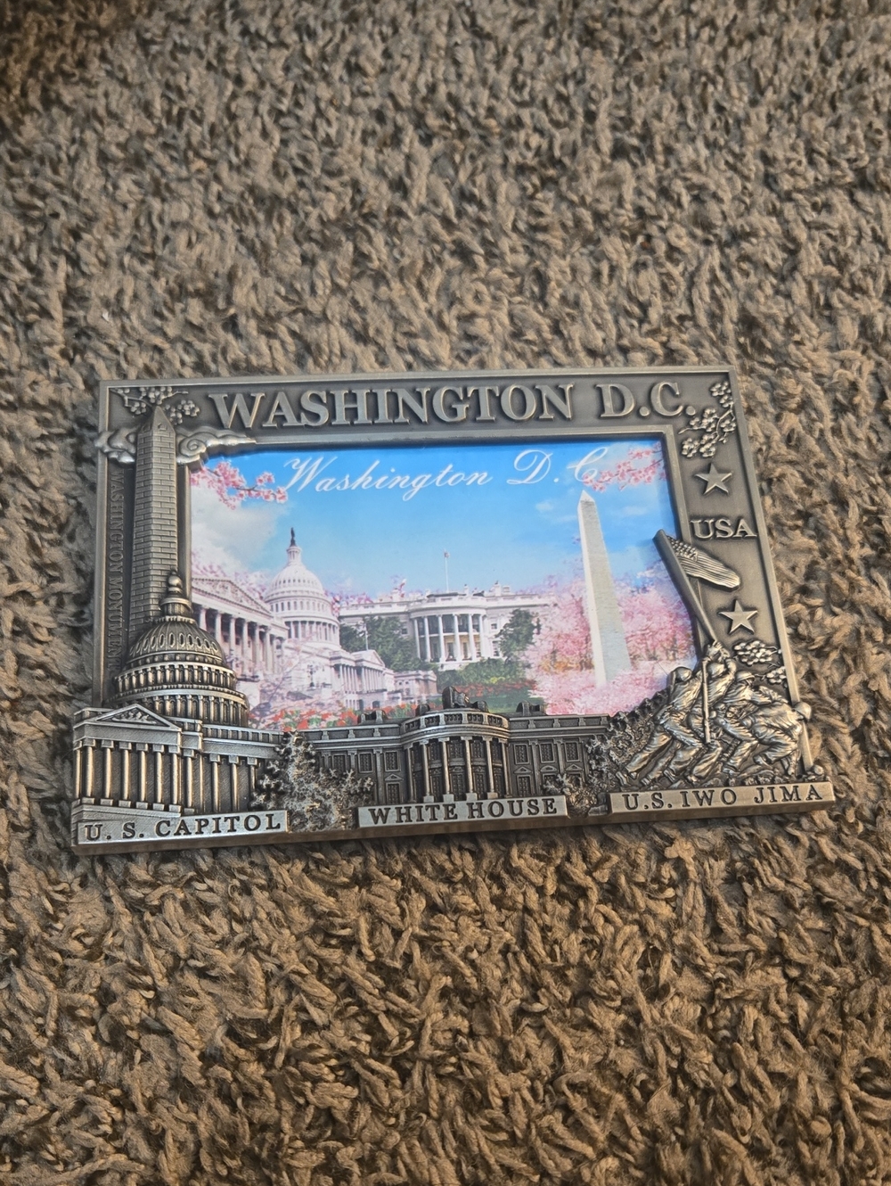 Washington D.C. Silver-Tone Photo Frame – Patriotic Home Accent